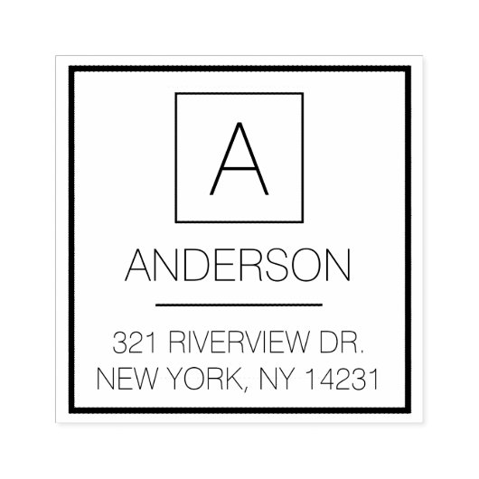 シンプルロゴシンプルモノグラム名差出人住所 ラバースタンプ (インプリント)