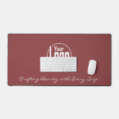 シンプルロゴスローガンヘアスタイリストスモーキトパーズ&ホワイト デスクマット (キーボード&マウス)