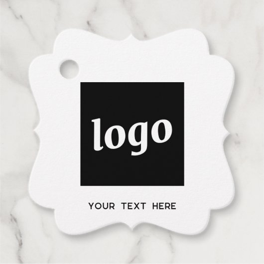 シンプルロゴテキストとQRコードの業務用プライス・タグ フェイバータグ (正面)