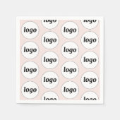 シンプルロゴパターンの赤面ピンク スタンダードカクテルナプキン (正面)