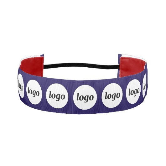 シンプルロゴパターンビジネスのプロモーション海軍ブルー アスレチックヘッドバンド (正面)