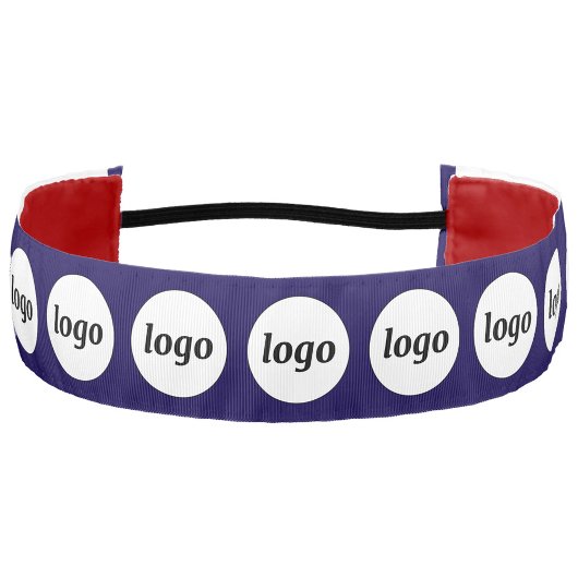 シンプルロゴパターンビジネスのプロモーション海軍ブルー アスレチックヘッドバンド