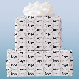 シンプルロゴビジネスパターン赤面ピンク ラッピングペーパー