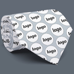 シンプルロゴビジネス宣伝用パウダーブルー ネクタイ