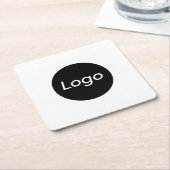 シンプルロゴビジネス スクエアペーパーコースター (アングル)