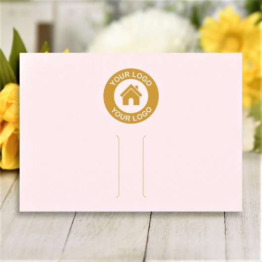 シンプルロゴピンクのヘアクリップバレットディスプレイカード 名刺