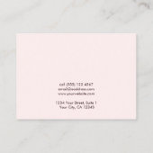 シンプルロゴピンクのヘアクリップバレットディスプレイカード 名刺 (裏面)