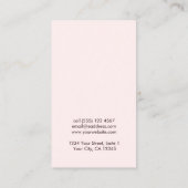 シンプルロゴピンクのヘアクリップバレットディスプレイカード 名刺 (裏面)