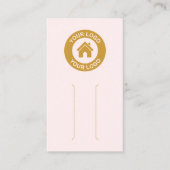 シンプルロゴピンクのヘアクリップバレットディスプレイカード 名刺 (正面)