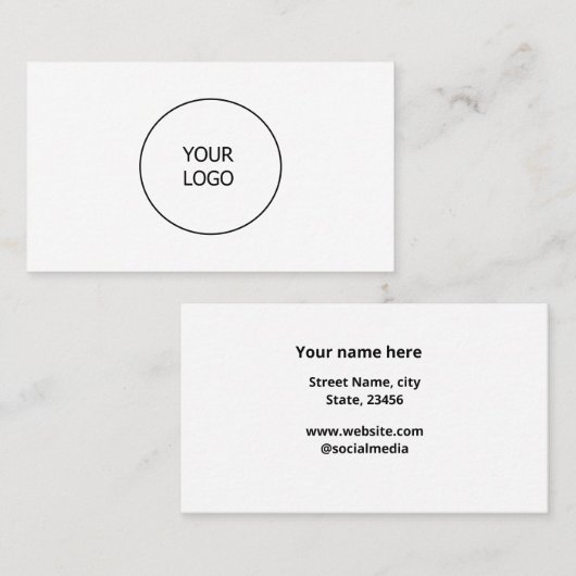 シンプルロゴミニマルビジネスの追加カスタム方法 名刺 (正面/裏面)