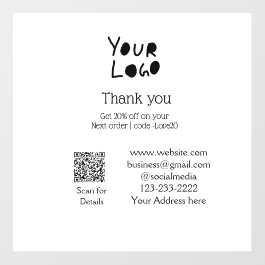 シンプルロゴミニマル/デザインの追加文字Q R ウィンドウサイン (シート)