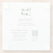 シンプルロゴミニマル/デザインの追加文字Q R ガラスコースター (裏面)