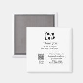 シンプルロゴミニマル/デザインの追加文字Q R マグネット (正面/裏面)