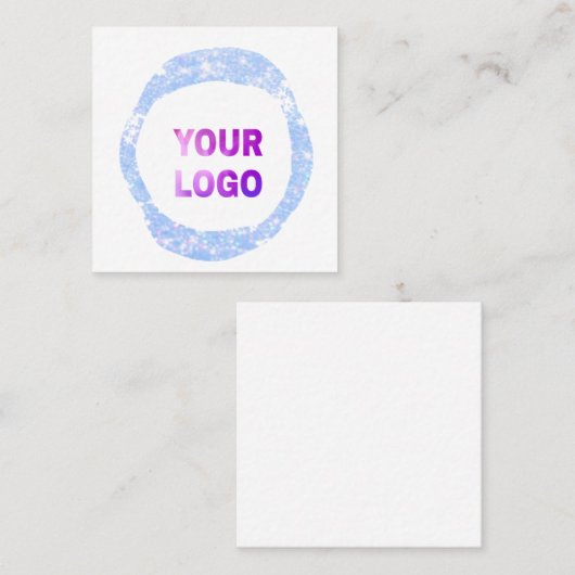 シンプルロゴミニマル/デザインをここに文字glitを追加 スクエア名刺 (正面/裏面)