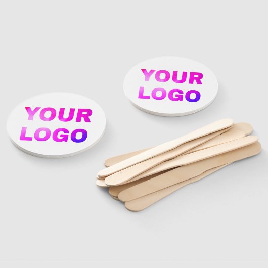 シンプルロゴミニマル/デザインをここに追加文字 ハンドファン (組立なし)