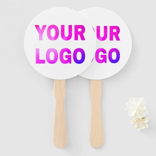 シンプルロゴミニマル/デザインをここに追加文字 ハンドファン (正面&裏面)