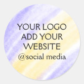 シンプルロゴミニマル/デザインをここに追加文字 ラウンドシール (正面)