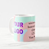 シンプルロゴミニマル/デザインをここに追加文字pos コーヒーマグカップ (正面左)