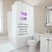 シンプルロゴミニマル/デザインをここに追加文字pos シャワーカーテン (インサイチュ)