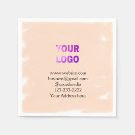 シンプルロゴミニマル/デザインをここに追加文字pos スタンダードカクテルナプキン