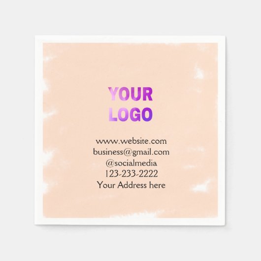 シンプルロゴミニマル/デザインをここに追加文字pos スタンダードカクテルナプキン (正面)