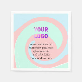 シンプルロゴミニマル/デザインをここに追加文字pos スタンダードカクテルナプキン