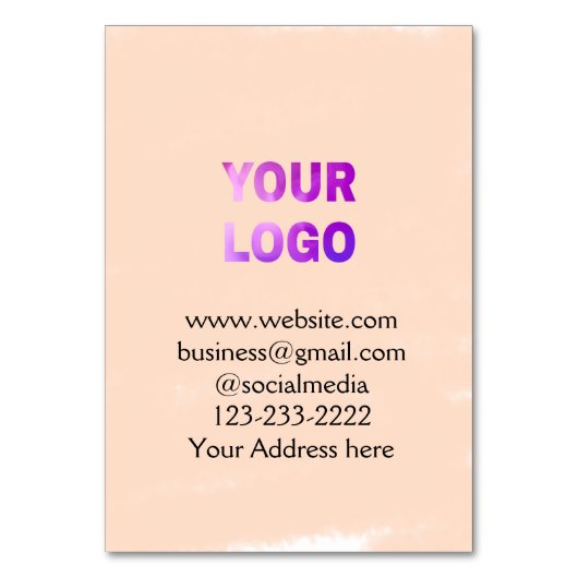 シンプルロゴミニマル/デザインをここに追加文字pos テーブルナンバー (正面)