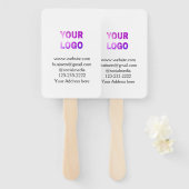 シンプルロゴミニマル/デザインをここに追加文字pos ハンドファン (正面&裏面)