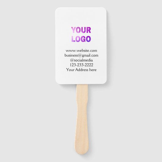 シンプルロゴミニマル/デザインをここに追加文字pos ハンドファン (正面)