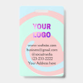 シンプルロゴミニマル/デザインをここに追加文字pos バッジ (裏面)