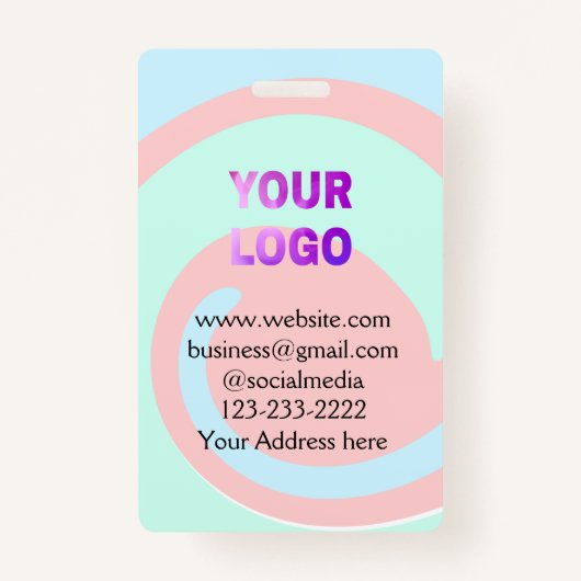 シンプルロゴミニマル/デザインをここに追加文字pos バッジ (正面)