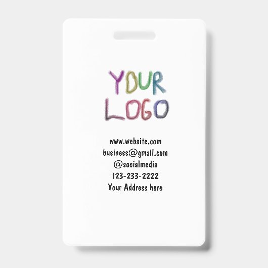 シンプルロゴミニマル/デザインをここに追加文字pos バッジ (正面)