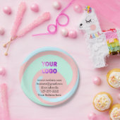 シンプルロゴミニマル/デザインをここに追加文字pos ペーパープレート (パーティー)