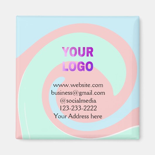 シンプルロゴミニマル/デザインをここに追加文字pos マグネット (正面)