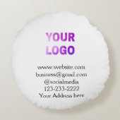 シンプルロゴミニマル/デザインをここに追加文字pos ラウンドクッション (裏面)