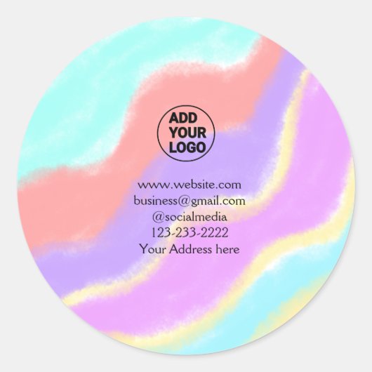 シンプルロゴミニマル/デザインをここに追加文字pos ラウンドシール (正面)