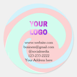 シンプルロゴミニマル/デザインをここに追加文字pos ラウンドシール