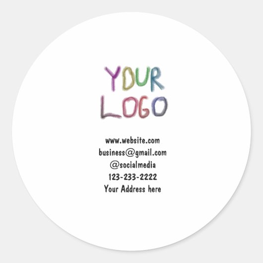 シンプルロゴミニマル/デザインをここに追加文字pos ラウンドシール (正面)