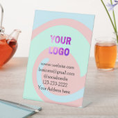 シンプルロゴミニマル/デザインをここに追加文字pos 台座サイン (インサイチュ)