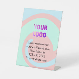 シンプルロゴミニマル/デザインをここに追加文字pos 台座サイン