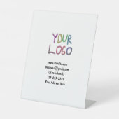 シンプルロゴミニマル/デザインをここに追加文字pos 台座サイン (正面)