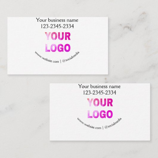 シンプルロゴミニマル/デザインをここに追加文字pos 名刺 (正面/裏面)