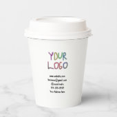 シンプルロゴミニマル/デザインをここに追加文字pos 紙コップ (正面)