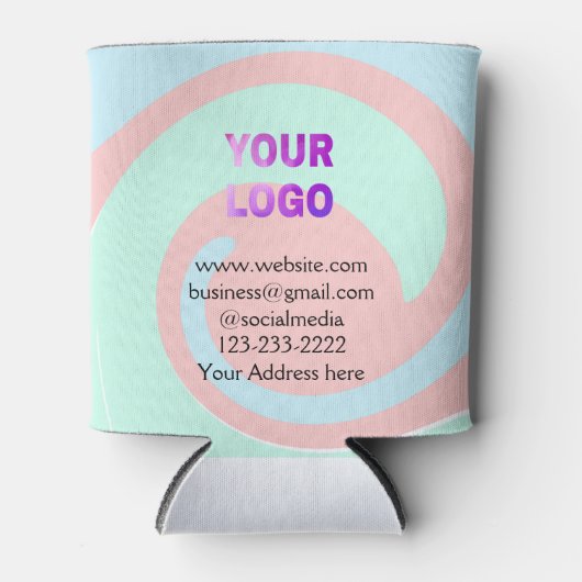 シンプルロゴミニマル/デザインをここに追加文字pos 缶クーラー (正面)