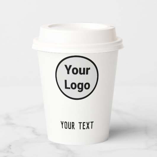 シンプルロゴモダン紙カップの追加 紙コップ (正面)
