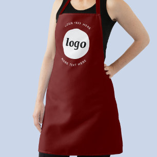シンプルロゴワインレッドビジネス販促グッズ エプロン