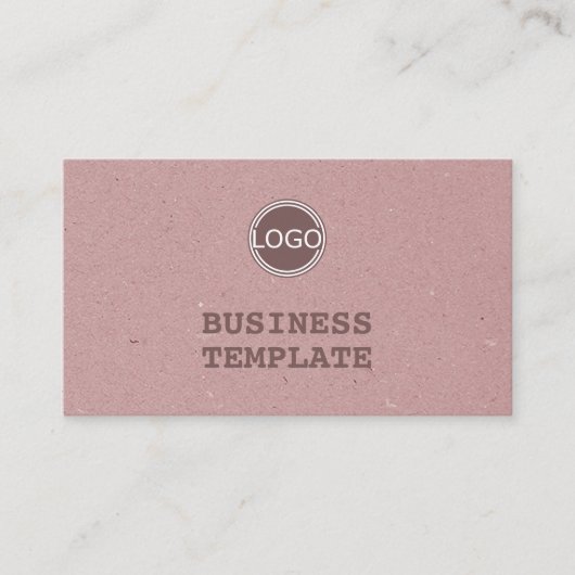 シンプルロゴ付素朴きミニマルKraft紙 名刺 (正面)