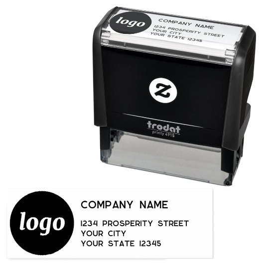 シンプルロゴ会社住所 セルフインキングスタンプ