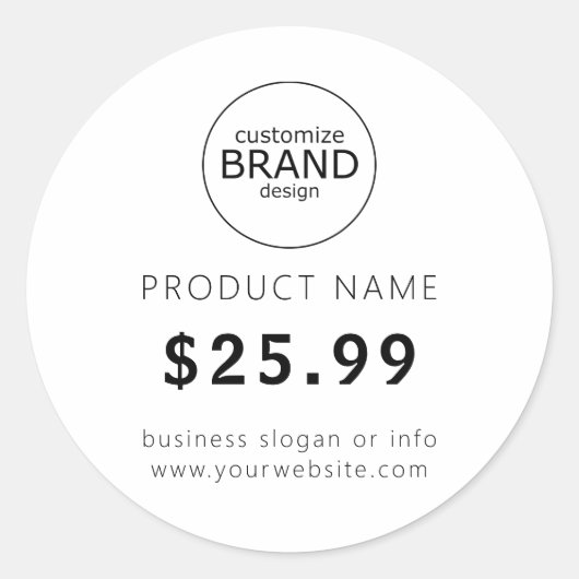シンプルロゴ価格ラベル ラウンドシール (正面)