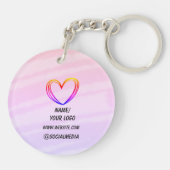 シンプルロゴ名を追加します水の色ke キーホルダー (裏面)